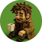 Character with cup