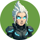 Character with white hair